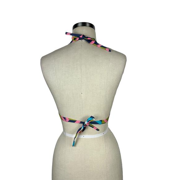 TIBI Colorful Chevron Patterned Halter Swimsuit Top Women's Size Medium - Picture 3 of 5